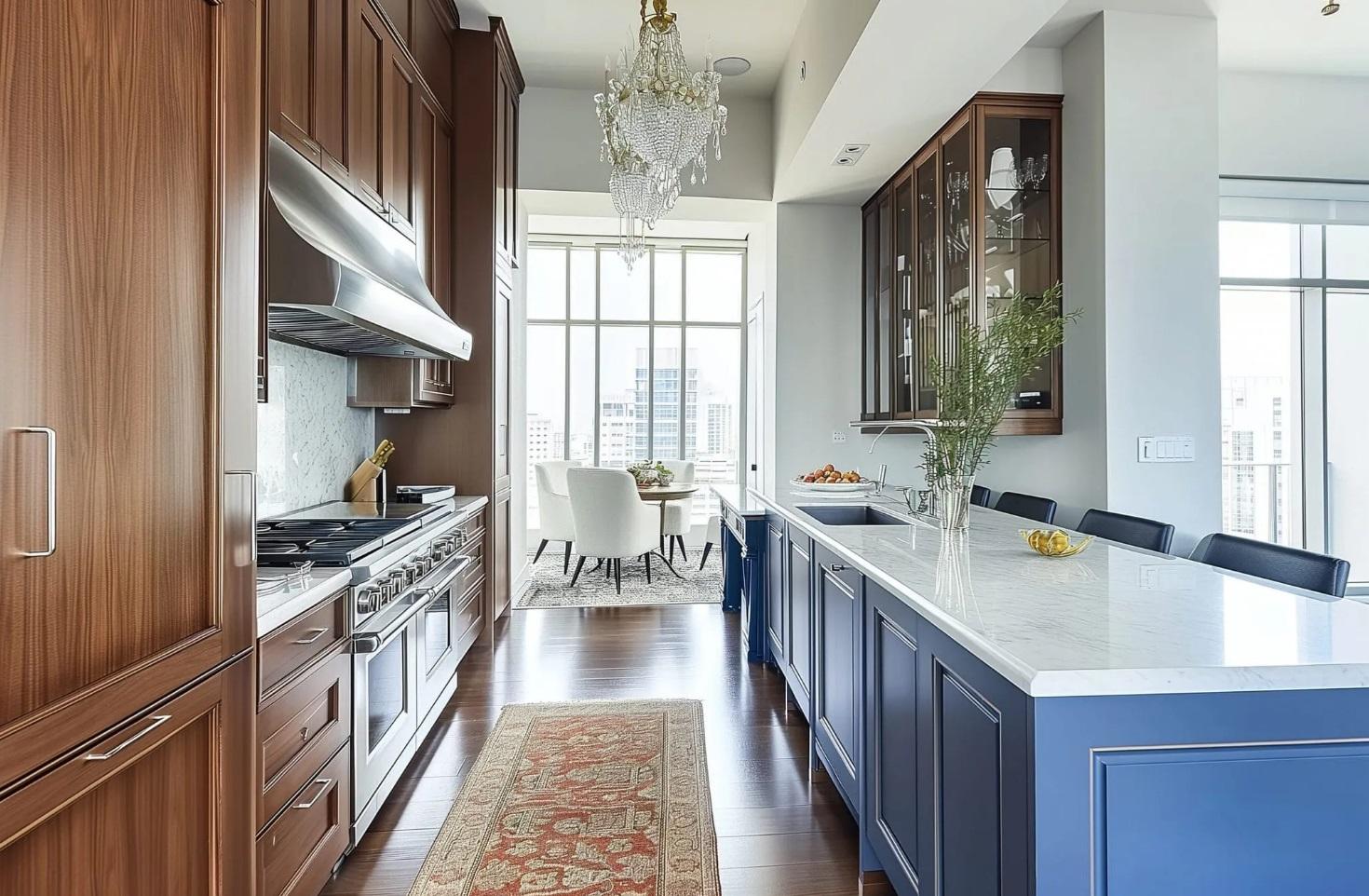 Дизайн интерьера кухни: игра цветом, использование контрастов 5