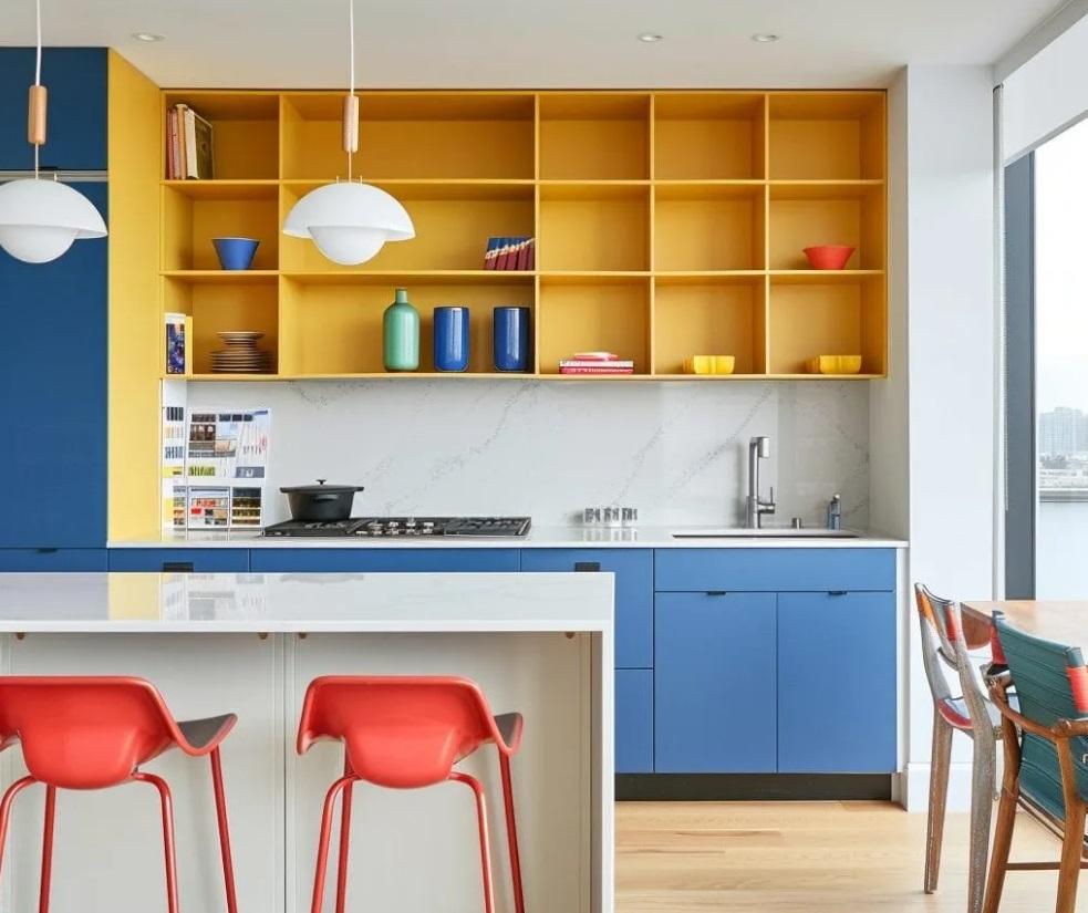 Дизайн интерьера кухни: игра цветом, использование контрастов 4
