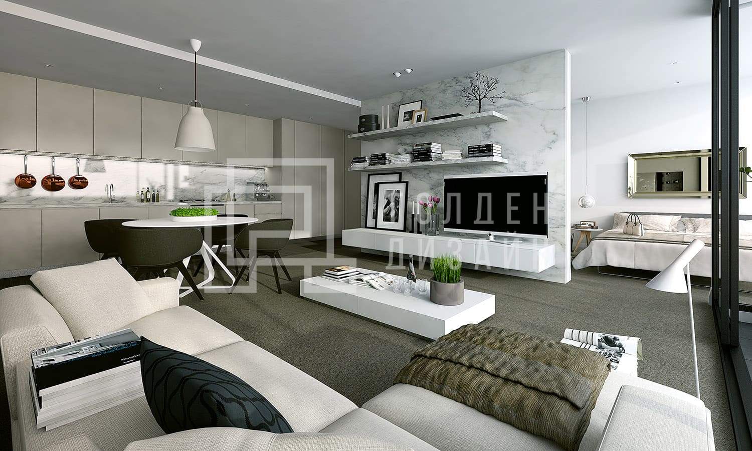 Дизайн интерьера в стиле хай-тек 0